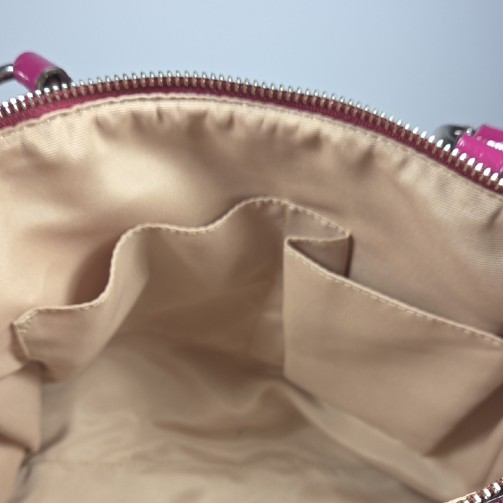 Coach Pink and Tan Crossbody Bag with Signature Monogram - Picture 5 of 7